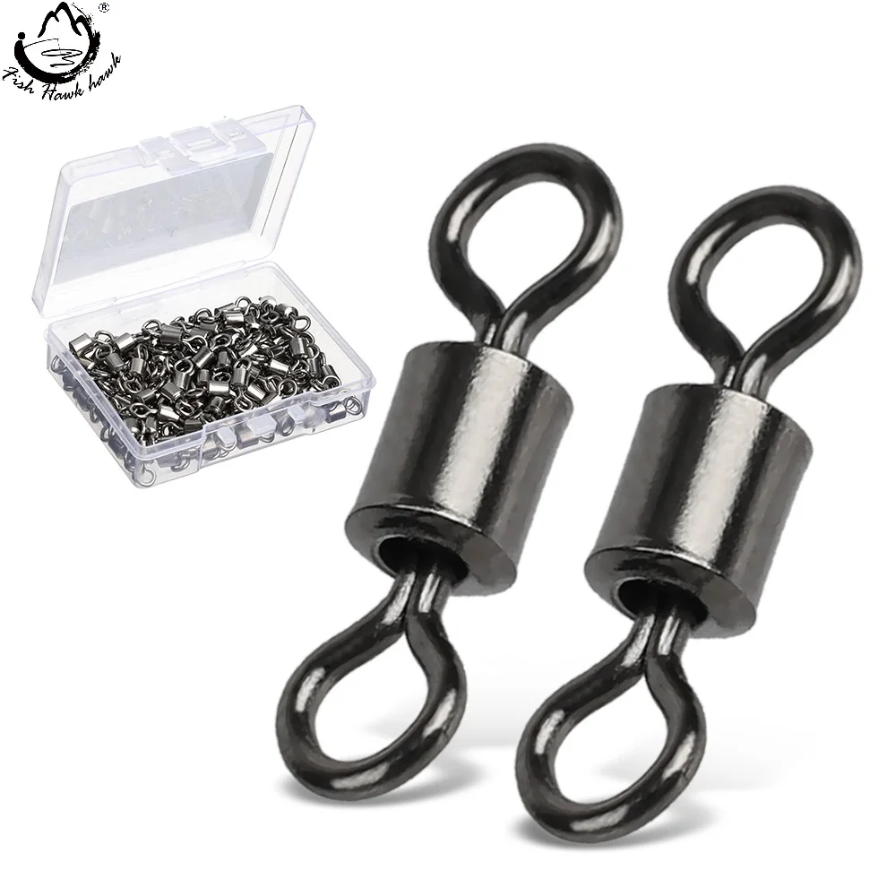 Fishing connector fishing Barrel Bearing Rolling Swivel Solid Ring Accessories