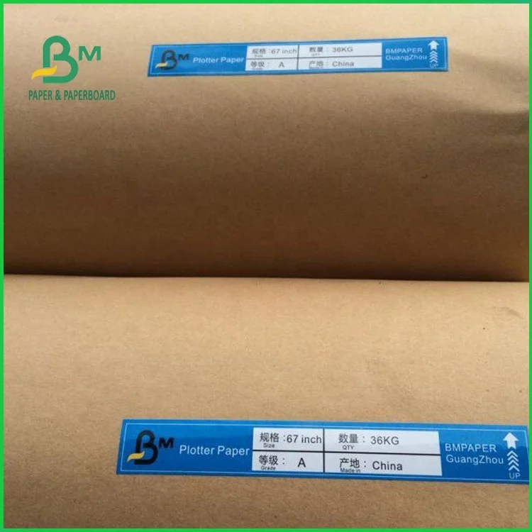 45gsm Large Format Uncoated White CAD Drawing Plotter Paper Roll