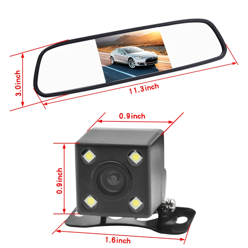 BCSMMCAR Universal Car Rear View Backup Camera Reverse Parking Night Vision 170° Waterproof