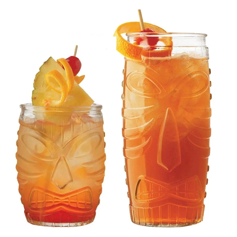 Горячая Распродажа Tiki Гавайская гримаса стеклянная чашка для коктейлей Тотем пивная соковая кружка 420 мл 470 590