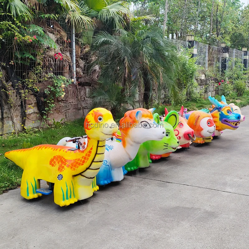 Shopping Mall Small Walking Animals Dinosaurs to Ride on Toy Car for Amusement Park 3D Dino Cart