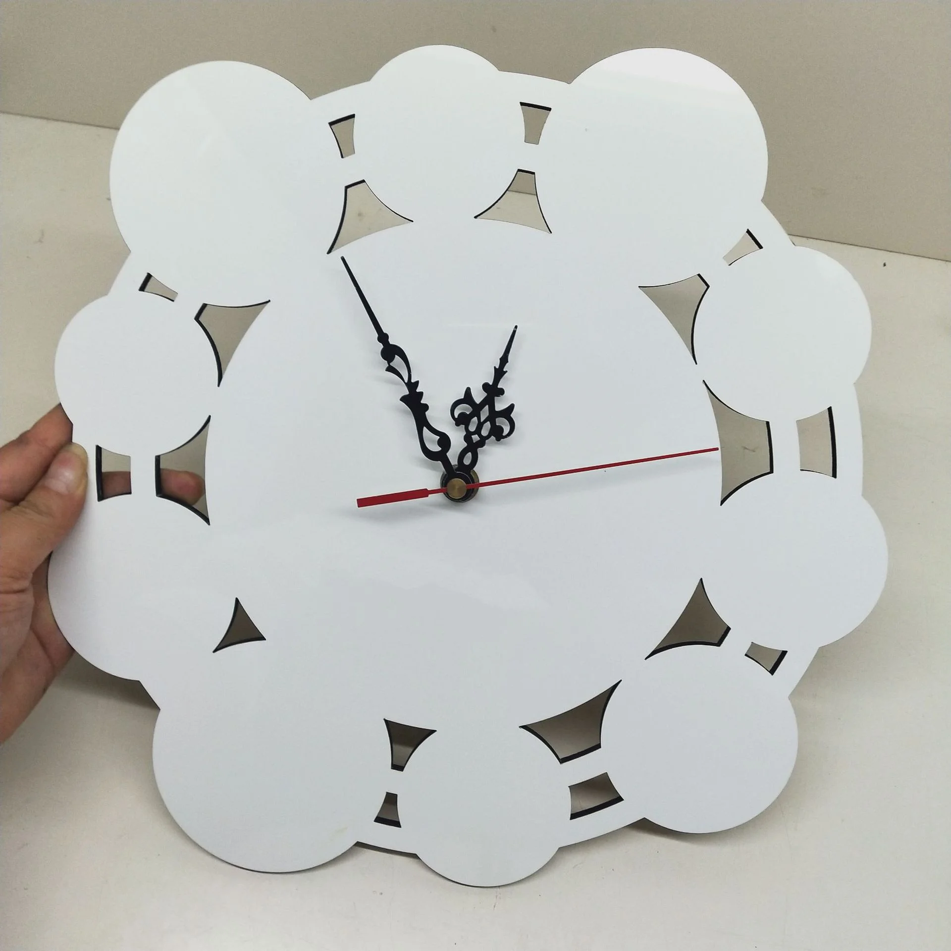RubySub 12 Inch Round Number Custom MDF Wooden Wall Clock Sublimation Clock Blanks