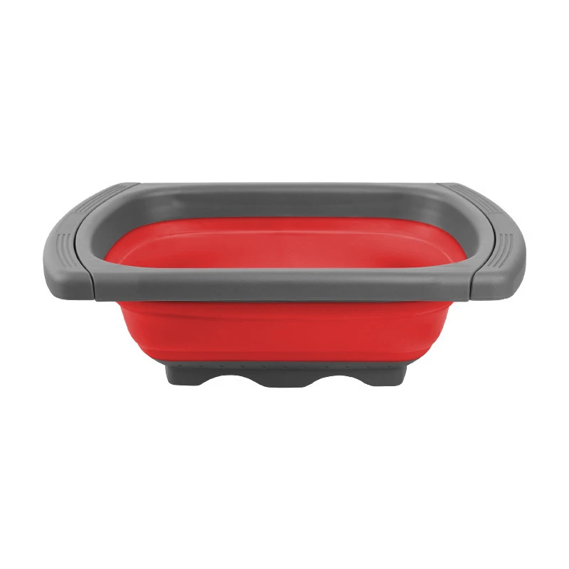 Kitchen Foldable Colander Strainer Over the Sink Collapsible Vegetable Fruit Washing Basket Strainer with Extendable Handles