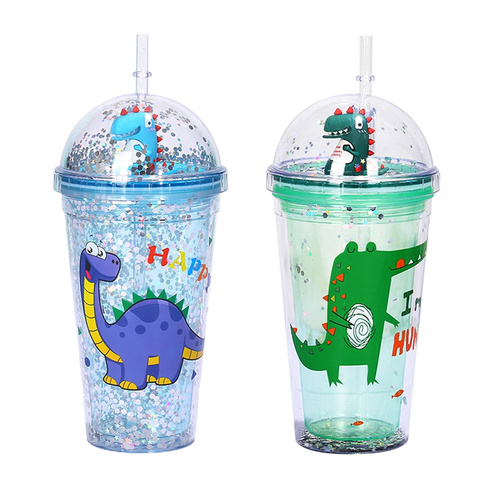 Dinosaur Cups with straw kids Travel Tumblers Water Bottle Ice Coffee Mugs  Reusable Plastic Party Cu…See more Dinosaur Cups with straw kids Travel