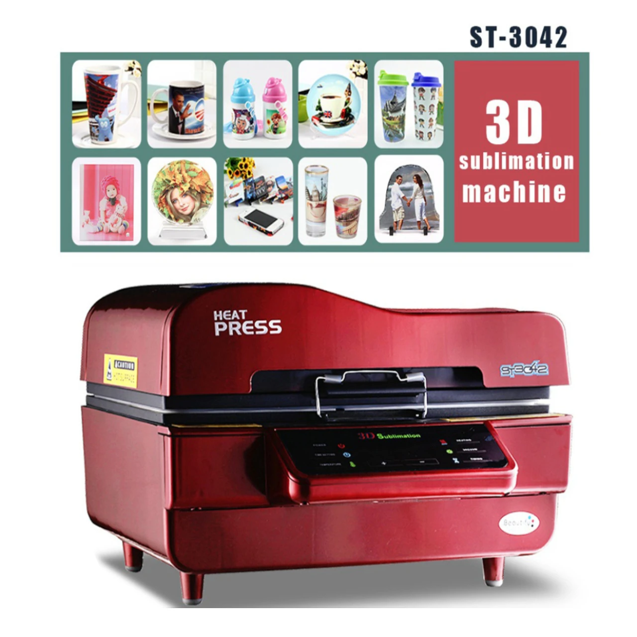 red colour heat press printer sublimation