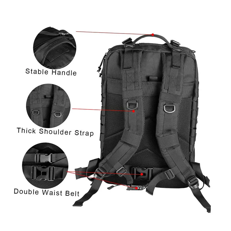 Customized Logo Large Capacity Training Bag Rucksack Good Quality Assault Backpack Heavy Duty Tactical Rucksack