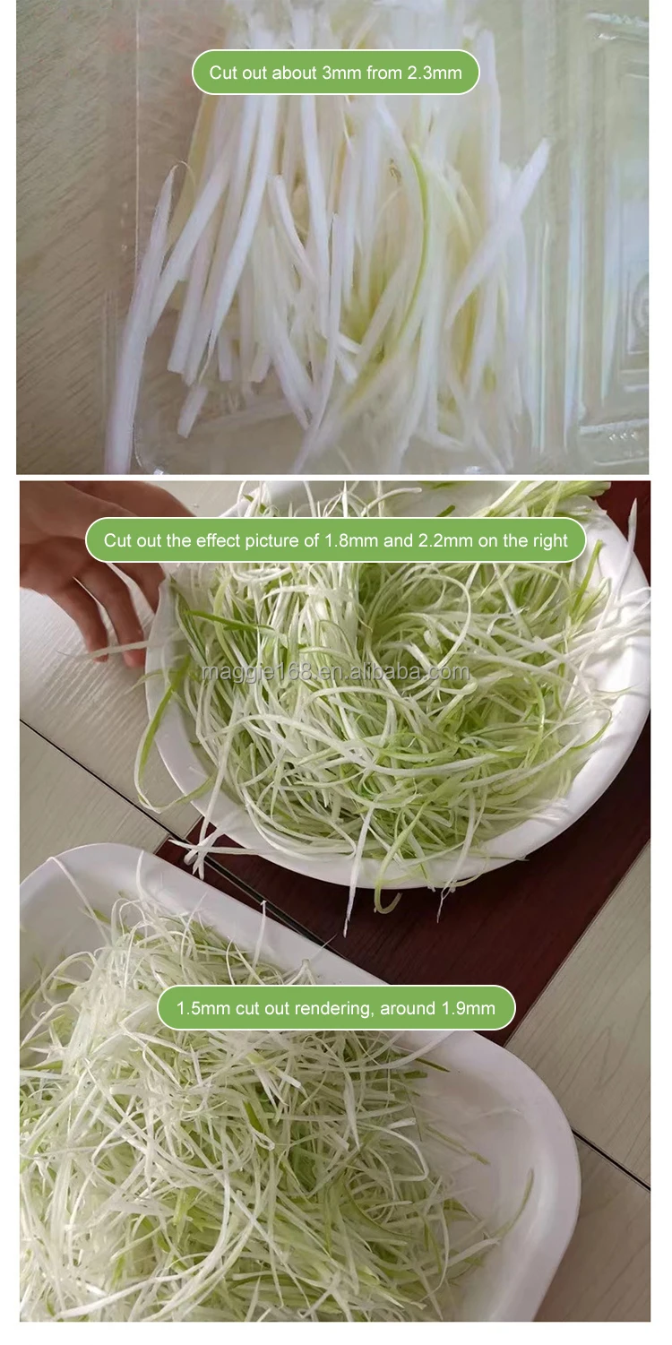 Leek Scallion Green Onion Cutter Shredding Cutting Machine Green Onion Slicer for 2.3 Mm/1.8 Mm/1.5 mm