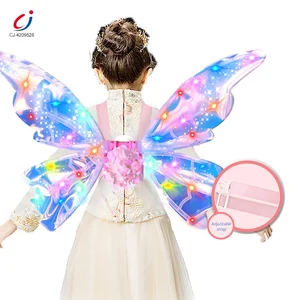 Chengji Moving butterfly wings Girls Role Playing Game Simulated Elf Wing Play Set Decoration Glowing Music Electric fairy wings
