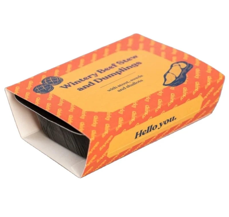 Customized Print Kraft Paper Box Plastic Tray and Foil Container Sleeves Cardboard Food Packaging Sleeve