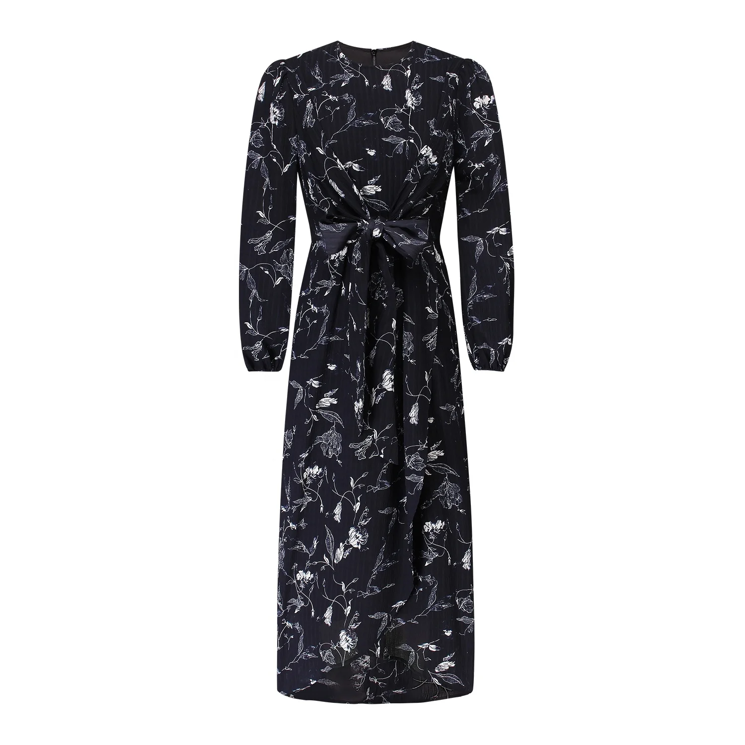 Custom High Quality Lady All Over Floral Print Midi Woman Church Dress  Elegant Designs Church Long Dresses for Black Women 2024
