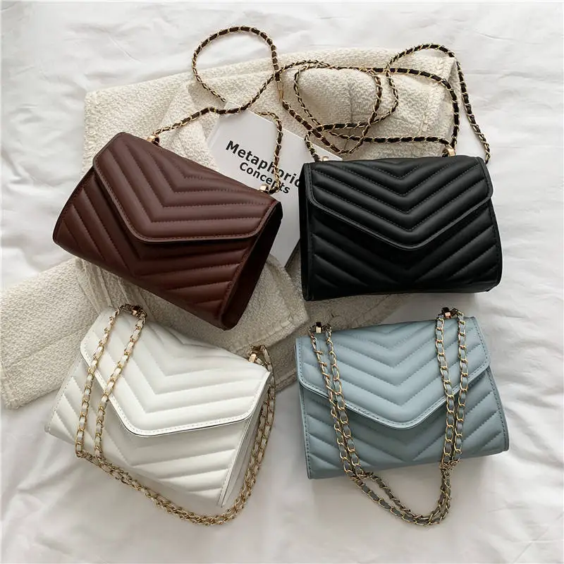 Wholesale Hot selling women leather chain quilted bags handbags