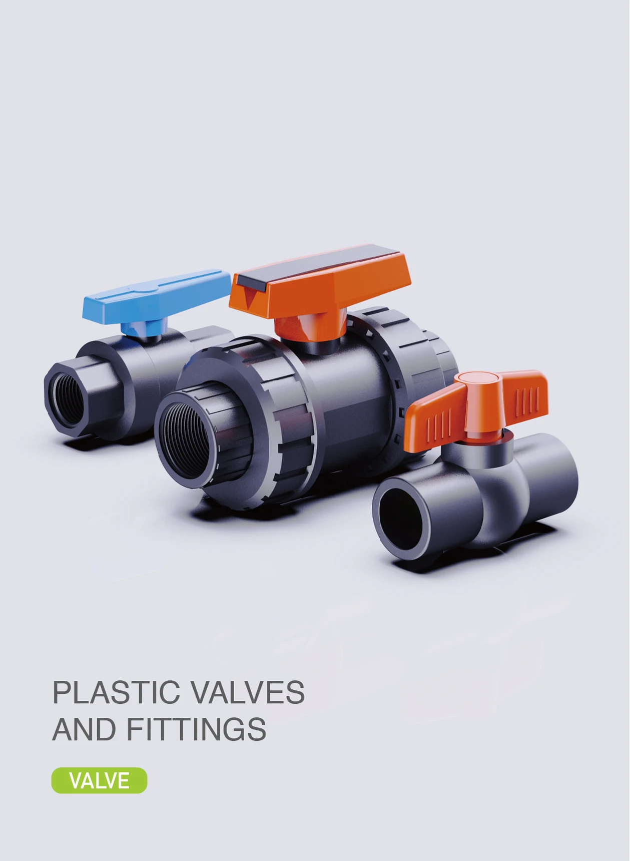ERA工場直販 バタフライバルブ ギア式 PVCバルブ プラスチックハンドル 
