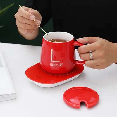 5 В/110 В/220 В 16 Вт OEM USB 10 Вт кружка Бурый Медведь теплая кофейная чашка сохраняет тепло в наборе 55C температура гравитационный Электрический нагреватель чашка