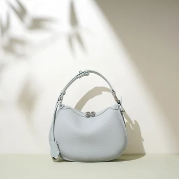 Women's French Handbag Shoulder Bag Women's Bag 2025 Luxury Design Semi-Circle Crescent Fashion Commuters Chest Tote