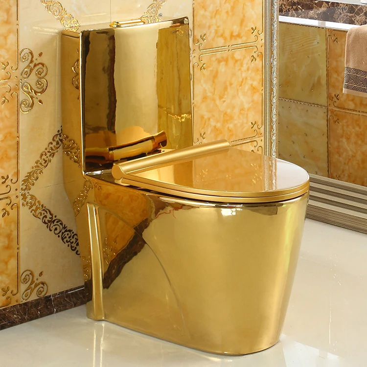 Bathroom Floor Mount Dubai Electroplated Golden Plated Color Wc Luxury