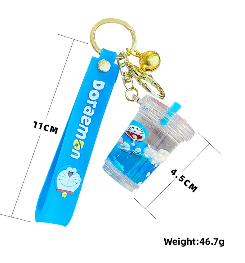 Anime Designer Liquid Keychain Kawaii Boba Llavros Key Ring Plastic Key