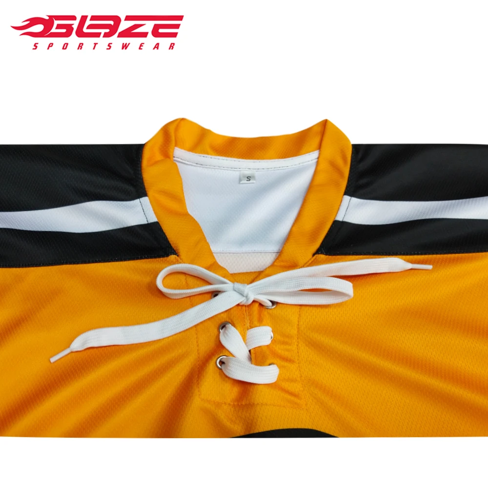 Негабаритная Международная сублимированная командная желтая смешная хоккейная Майка