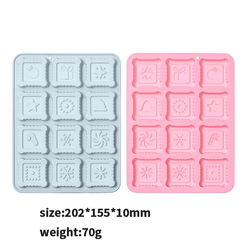 12 Different Christmas Theme Plate Silicone Mold for Baking Cake DIY Tool  Feature for Food Commercial Use manufacture