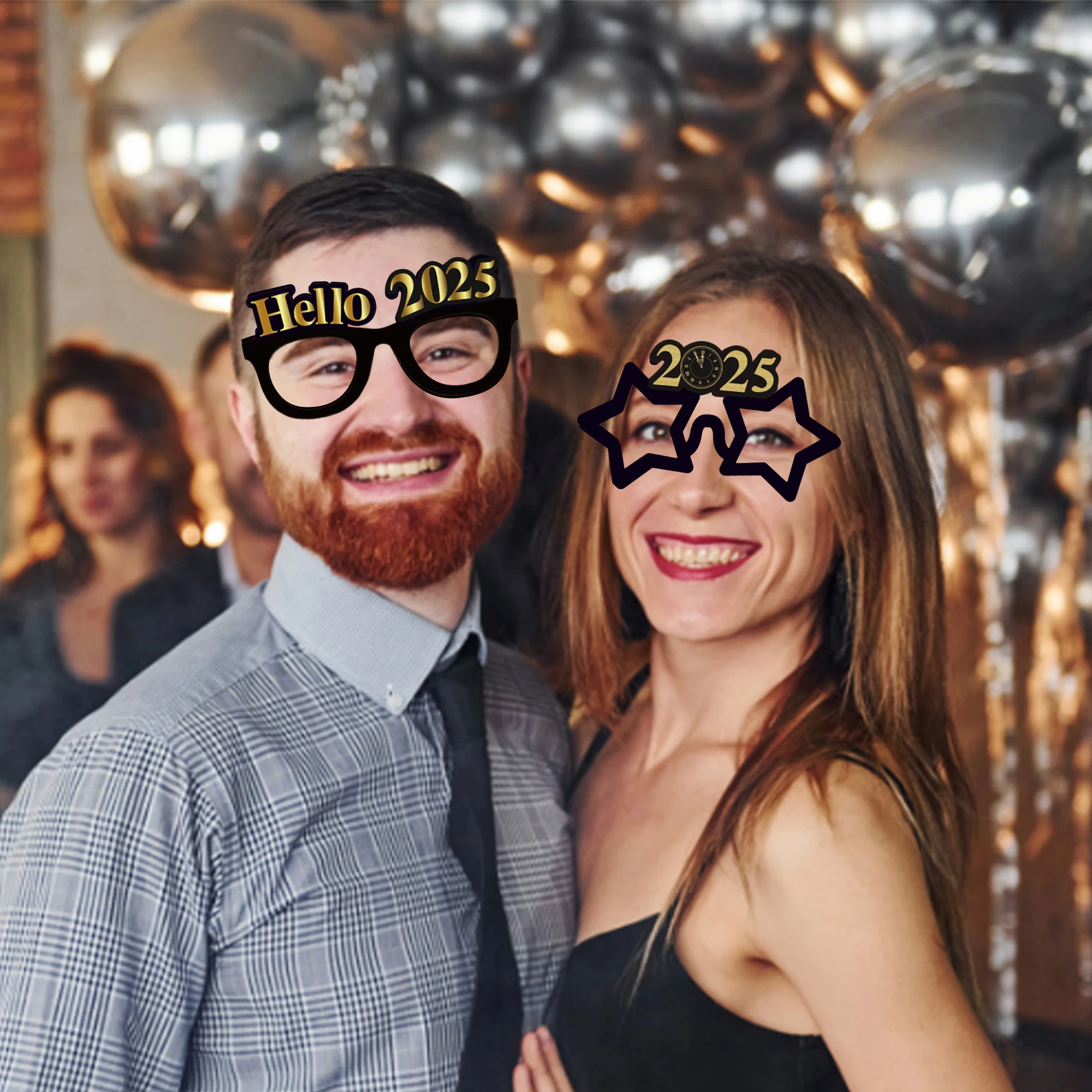 Huancai 2025 New Year Party Eyeglasses Paper Glasses 12 Pcs Sunglasses for  Happy New Year Eve Party Decorations Party Supplies