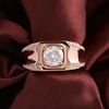 Real solid 14K gold moissanite diamond ring