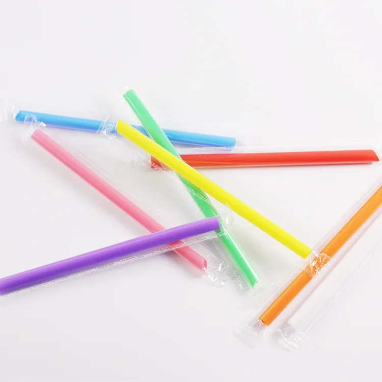 PP Plastic drinking straw individual package straws for boba tea