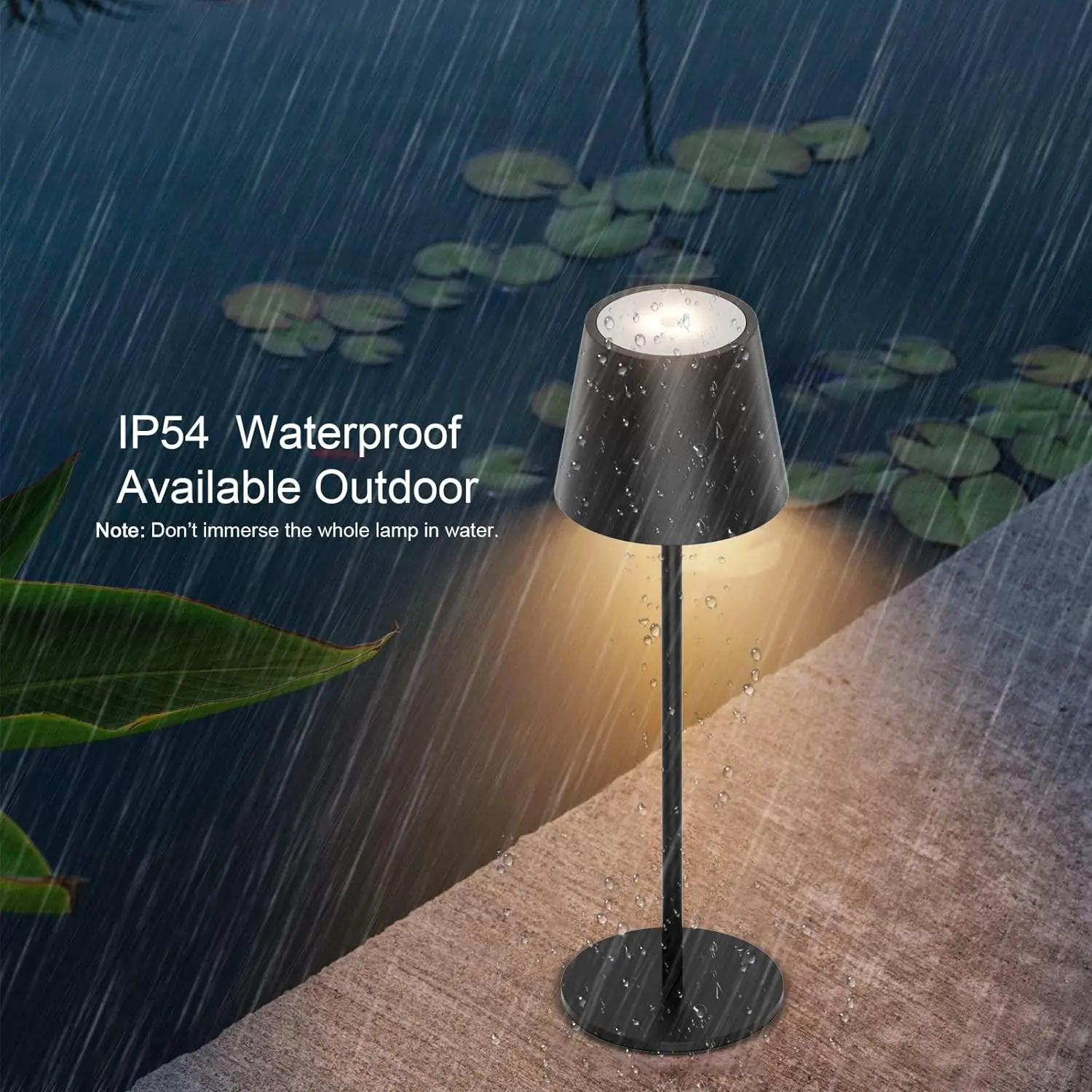 Portable Table Lamp Cordless LED Desk Lamp Build-in Battery Stepless ...