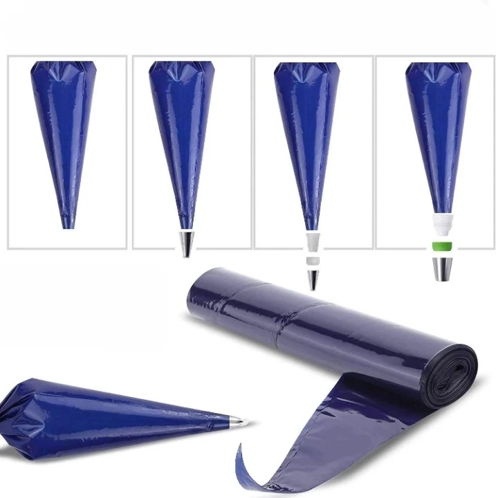 New Custom Disposable PE Cake Pastry Tool Bag Plastic Cake Icing Piping Bags with Nozzles for Decoration