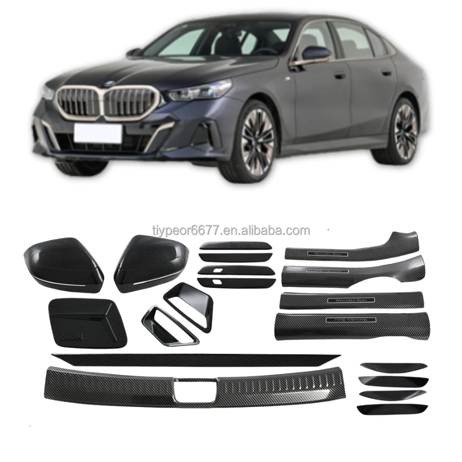 product exterior trims kit for bmw 5 series g30 2024 door cup protector handle front fog lamp rear mirror charging port cover tiypeor-3