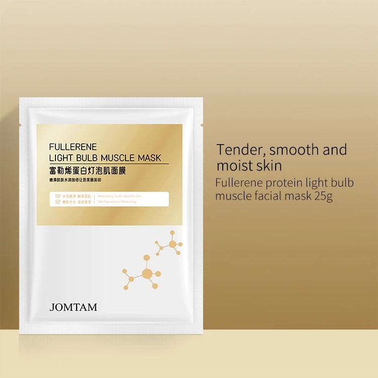 JOMTAM Fullerene Light Bulb Muscle Mask OEM ODM Hyaluronic Acid Mascarillasl Facial Skin Gentle Lightweight Facial Mask