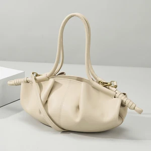 Hot Sale High-end Korean Vintage Summer Women's Shoulder Bag Single Handle Crossbody Lock New Pleated Design Bag