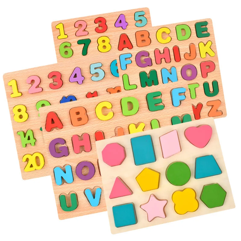Abc Puzzle Shape Sorter Wooden Toys Early Learning Jigsaw Alphabet ...