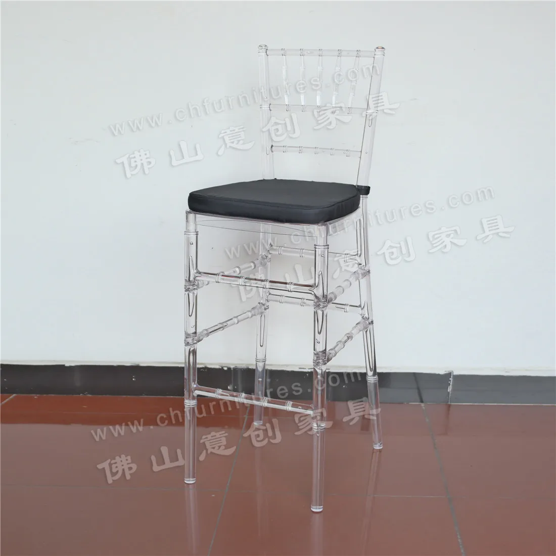 Sgabello da Bar alto in plastica trasparente acrilico moderno