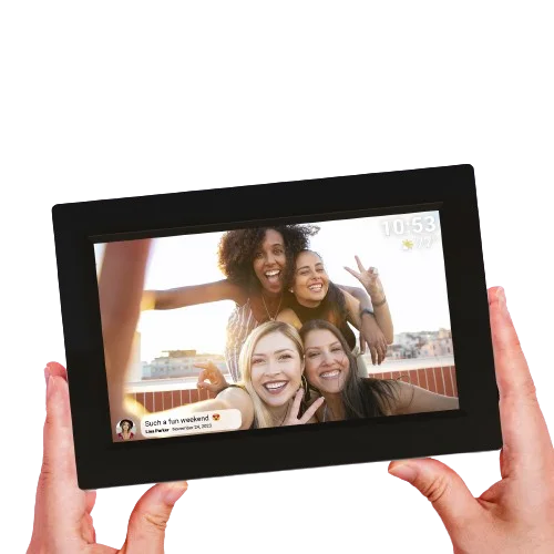 Frameo 10.1 Inch WiFi Digital Photo Frame with 1280x800 IPS Touch Screen Easy to Share Photos Videos Video Playback Function