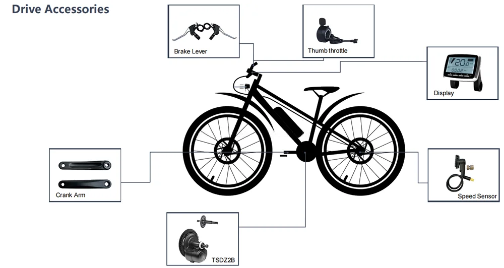 Tsdz2 Torque Sensor Bldc E Bike Electric Bicycle Engine 36v 48v 52v