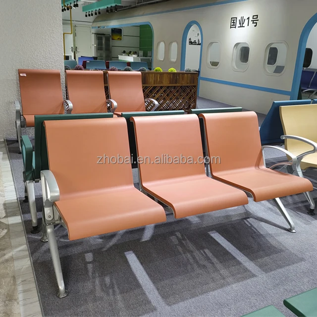 Modern PU Leather 3 Seats Armrest Waiting Room Chairs for Clinics Airports Hospitals Barber Salons Reception Guests Gyms 3