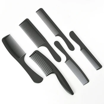 High Quality Salon Barber Hairdressing 6 pcs Massage Variety Gears Assorted Pack Carbon Fiber Comb Plastic Hair Comb Set