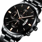 Q830 Men Quartz Chronograph Tachymeter Black Dial 44mm Man Wristwatch Calender Timer Casual Quartz Watches