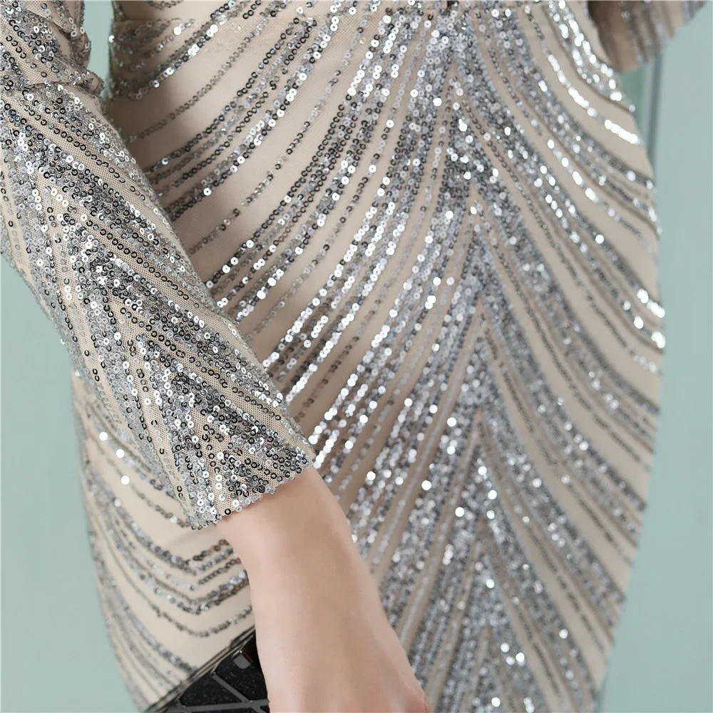 slim fit dress slacks One-Shoulder Knee-Length Cocktail Dress with Sequins Burgundy / Small main image 0