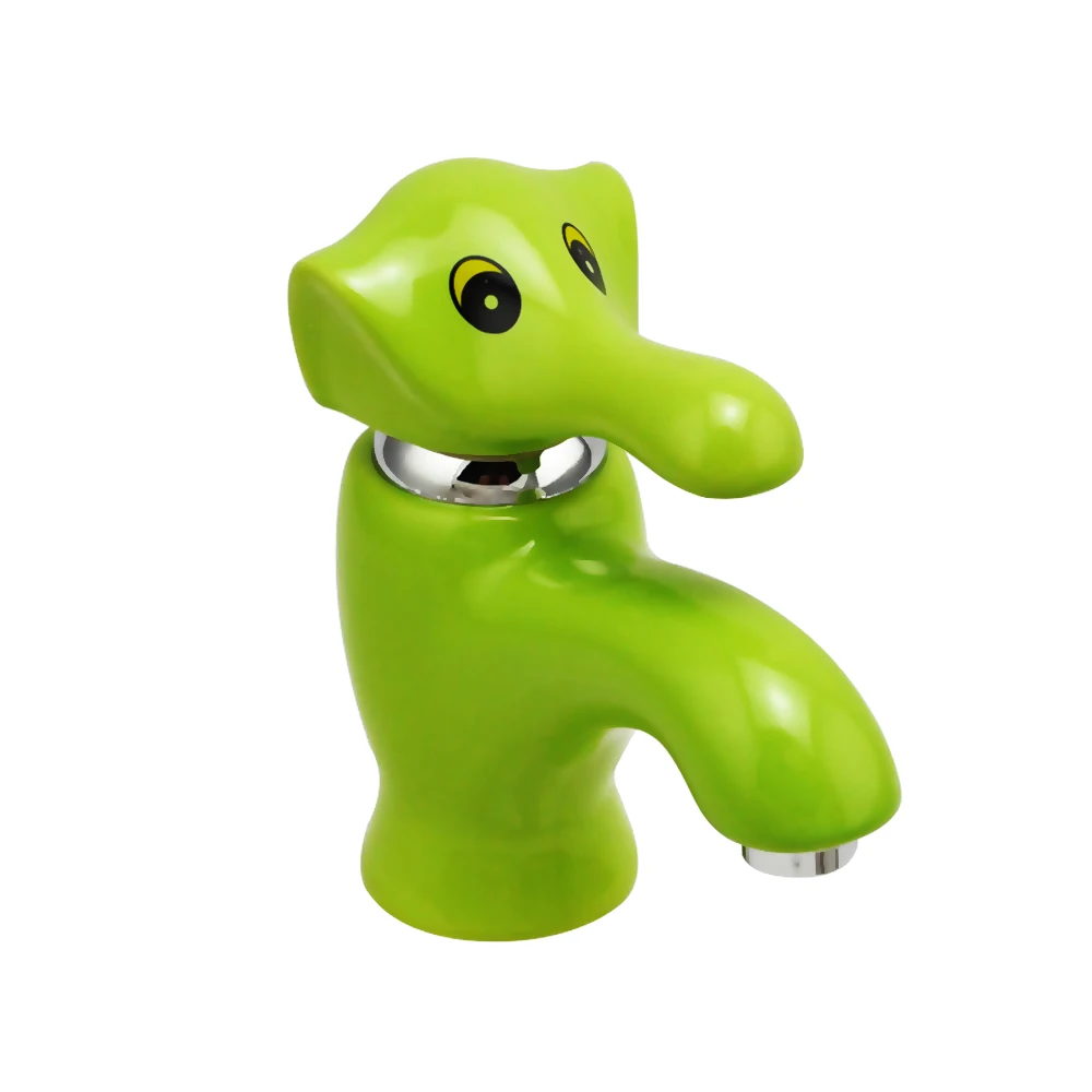 Modern Cartoon Elephant Design Thermostatic Faucet for Kindergarten Single-Hole Mounted Bathroom Basin Faucet for Children