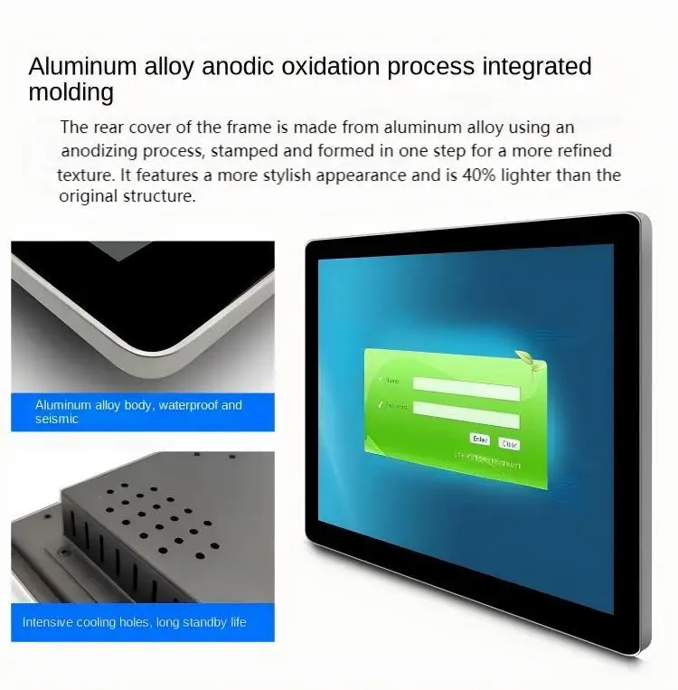 10"-23" Outdoor Sunlight-Readable Industrial Android All-in-One Panel PC Fanless TFT-LCD Touch Screen IP65 Waterproof Computer