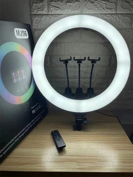 MJ56 22 Inch Color Fill Light Selfie Ring Light With 3 Cell Phone Holder&Remote Control  22 Inch RGB Ring Light detail image