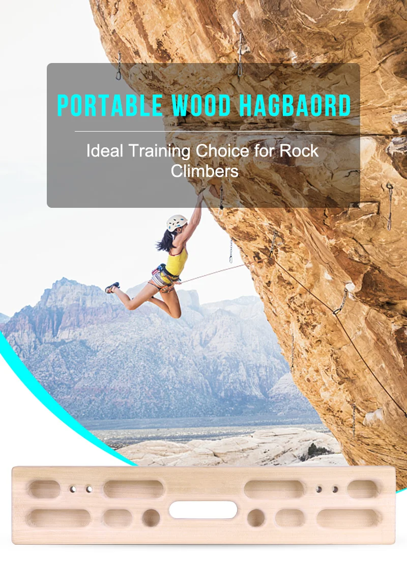 Ecofriendly Portable Wooden Indoor Finger Board Rock Climbing Holds Bouldering Hangboard Rock