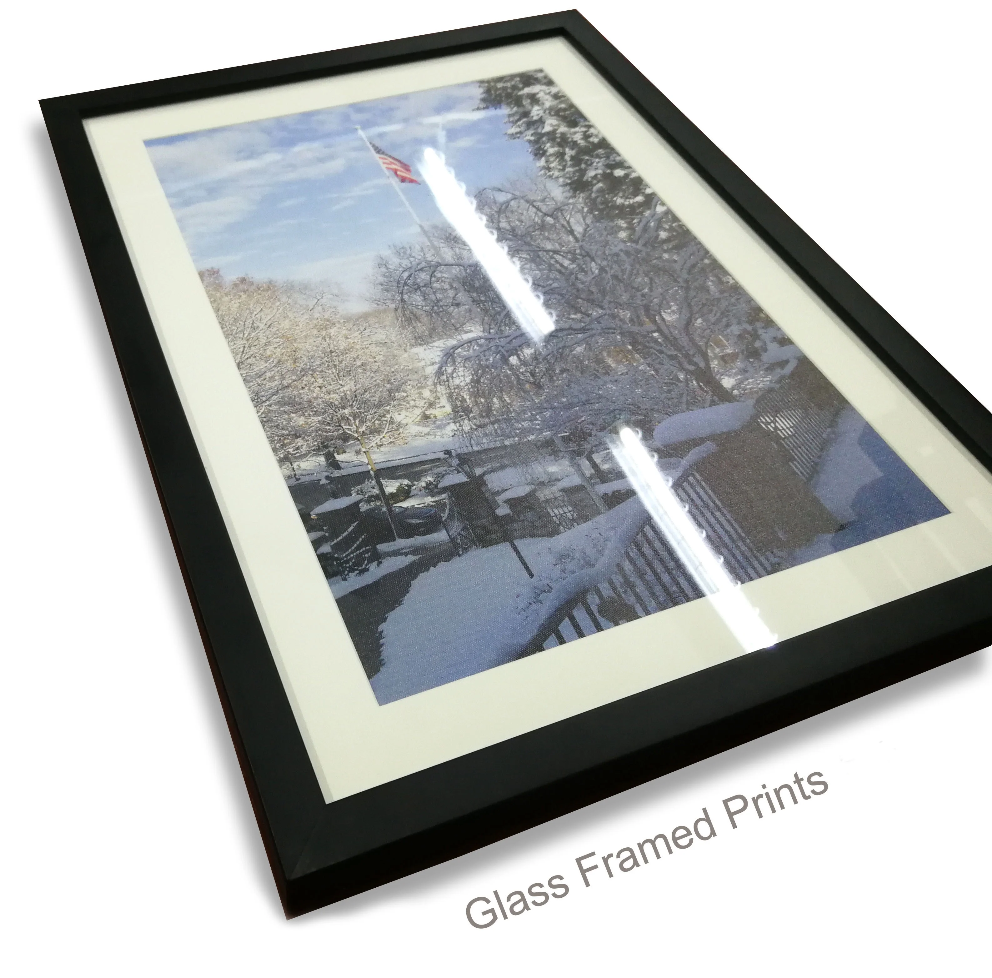 Printing Canvas Abstract Black Background and White Line Artwork Glass Clear Acrylic White Mat Paintings and Wall Arts Frescoes