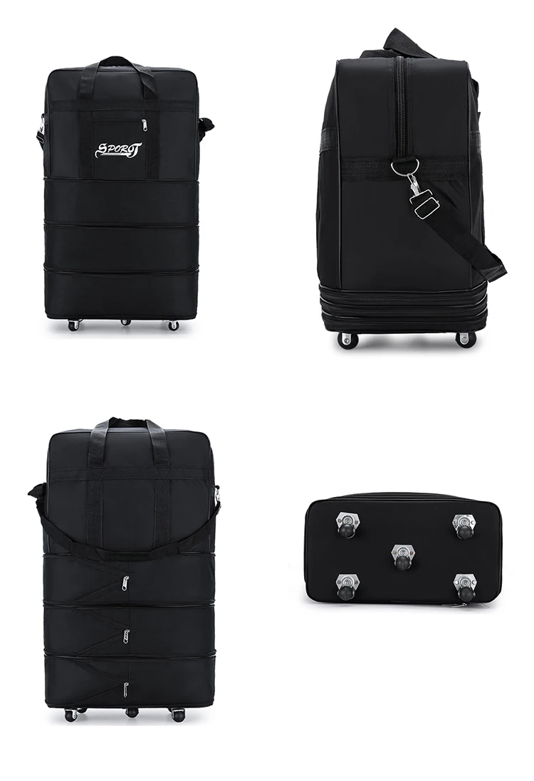Consignment with Wheels Folding Large Capacity Travel Bag Oxford Cloth Luggage Suitcases