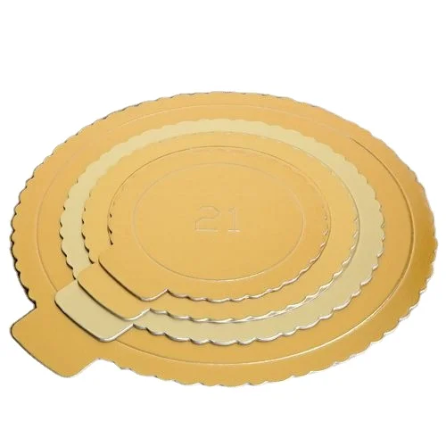 Custom Cake Base Boards Gold Cake Boards Drum And Boxes Personalized Design Printed Round White