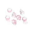Glass Flower Beads - Transparent Pink