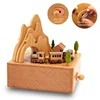 52705020 brown-Train wooden music box