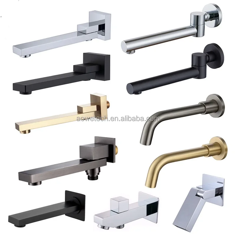 All-copper Polished Modern Simple Concealed Shower Head Faucet Accessories Wall-mounted Basin Rotary Spout SHOWER SET Ceramic 5