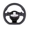 S logo+buttons+big paddles+perforated leather