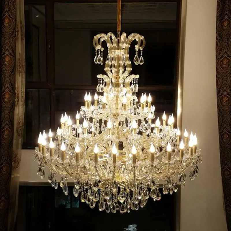 Wholesale Modern European-style Chandeliers Duplex Building Crystal Lamps Villa Living Room Lights Hotel Lobby Fixtures Creative